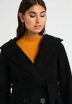 Barato 🔔 Anna Field DOUBLE BREASTED COAT WITH HOOD - Abrigo Clásico - Black, Mujer 🥰 -Tienda barata Anna Field 1368dcaad823495797ed6a2bcf48e1b0