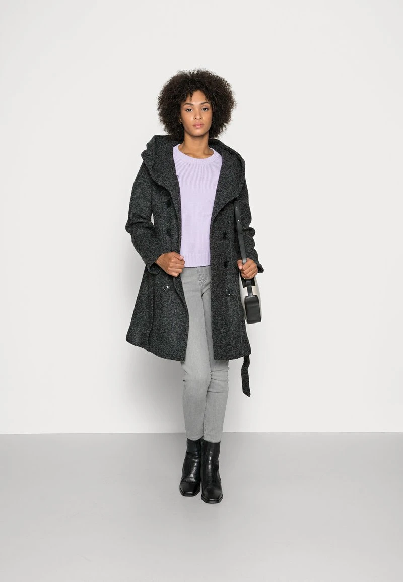 Mejor trato ⌛ Anna Field DOUBLE BREASTED COAT WITH HOOD - Abrigo Clásico - Mottled Dark Grey, Mujer ✔️ 4 Mejor trato ⌛ Anna Field DOUBLE BREASTED COAT WITH HOOD - Abrigo Clásico - Mottled Dark Grey, Mujer ✔️ - Imagen 2