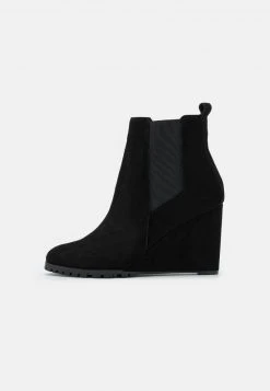 ofertas 🛒 Anna Field LEATHER WINTER BOOT - Wedge Ankle 😀 Boots - Botines De Tacón - Black, Mujer ✔️