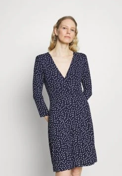 Descuento 🎉 Anna Field Quarter Sleeves Wrap Mini Dress - Vestido Ligero - Dark Blue/white, Mujer 👍