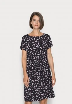 Gran venta ⌛ Anna Field WOVEN 🌟 DRESS BASIC TUNNEL - Vestido Informal - Black/lilac, Mujer 🧨