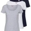 Descuento 😉 Anna Field 3 PACK - Camiseta Básica - White/navy/light Grey Melange, Mujer 🔥 -Tienda barata Anna Field 21e808f610d143f2bd39a0e5f767f13d