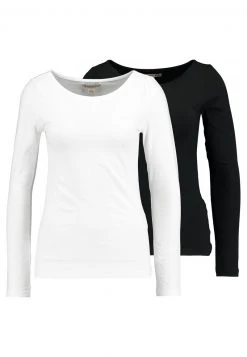 Mejor precio ✔️ Anna Field 2 PACK - Camiseta De Manga Larga - Black/white, Mujer 👍
