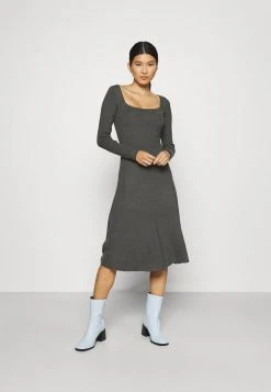 Nuevo 🤩 Anna Field Vestido De Punto - Mottled Dark Grey, Mujer 👏