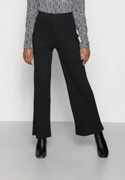 Venta express 🔔 Anna Field RIBBED WIDE LEG TROUSERS - Pantalones - Black, Mujer ⭐