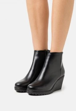Nuevo 💯 Anna Field LEATHER WINTER BOOT - Wedge Ankle Boots - Botines Bajos - Black, Mujer 🔔