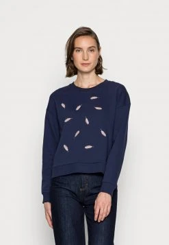 Venta al por mayor 🧨 Anna Field Embroidered Sweatshirt Regular Fit - Sudadera - Dark Blue, Mujer 👍
