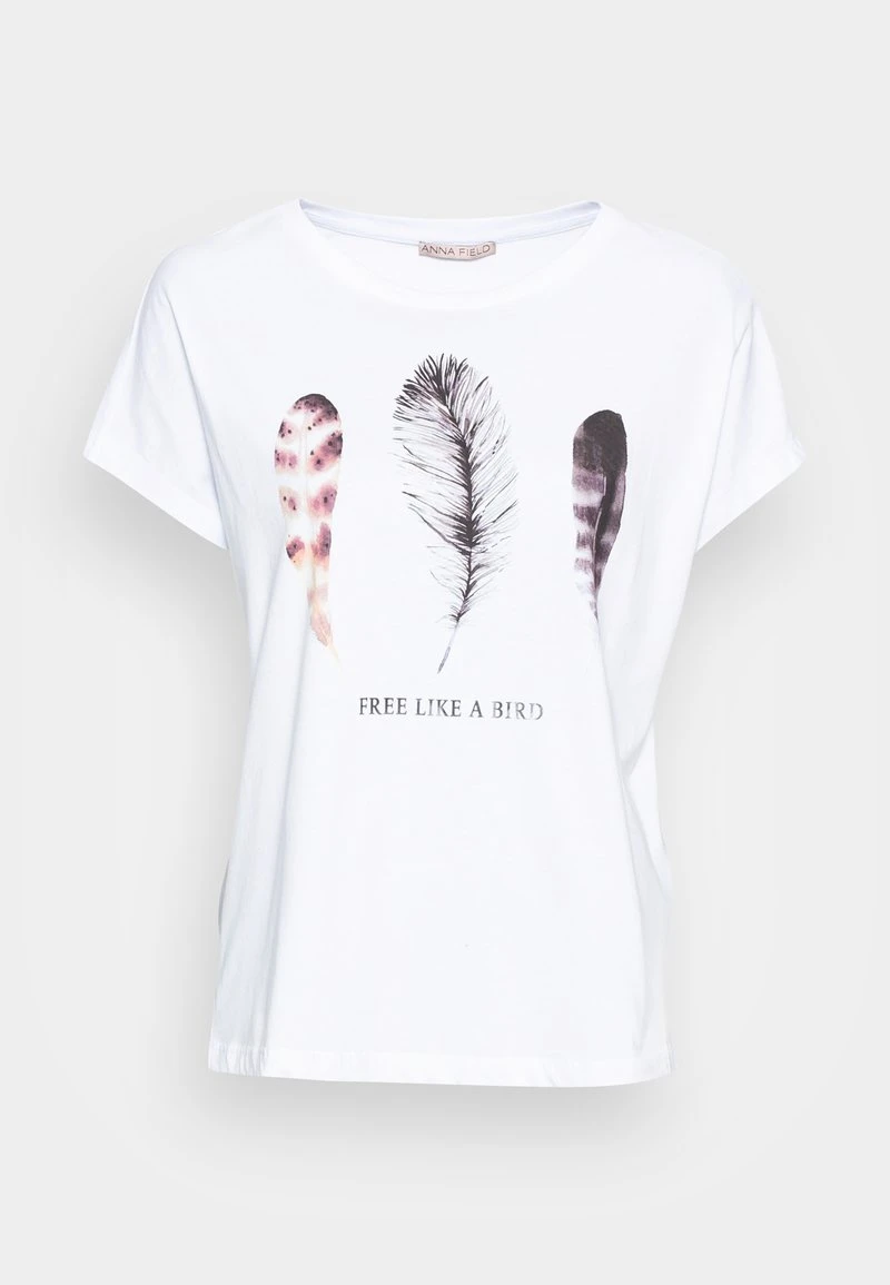 Venta al por mayor 🔔 Anna Field FRANCESCA FREE LIKE A BIRD FEATHER TEE - Camiseta Estampada - White, Mujer ❤️ 6 Venta al por mayor 🔔 Anna Field FRANCESCA FREE LIKE A BIRD FEATHER TEE - Camiseta Estampada - White, Mujer ❤️ - Imagen 4
