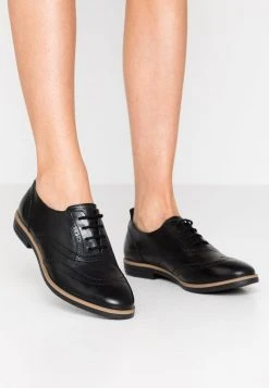 mejor venta ⌛ Anna Field LEATHER FLAT 👏 SHOES - Zapatos De Vestir - Black, Mujer ⌛