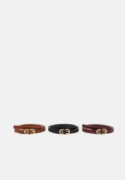 Descuento ✔️ Anna Field 3 PACK - Cinturón - Black/bordeaux/cognac, Mujer 🛒