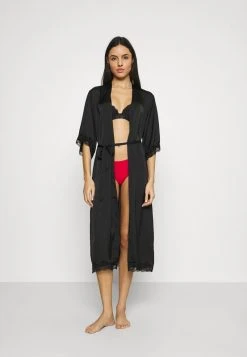 Promoción 🌟 Anna Field ARIANA SATIN KIMONO LONG - Albornoz - Black, Mujer 🛒