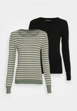 Presupuesto 😀 Anna Field 2 PACK JUMPER - Jersey De Punto - Black, Green/beige, Mujer 👍 -Tienda barata Anna Field 5ce1fc0dfd6c4a9ba6c0166061bd2645