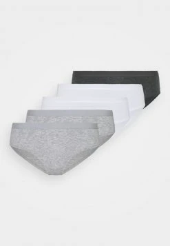 Toma de corriente 🎁 Anna Field 5 PACK COTTON BRIEF - Braguitas - Grey/white, Mujer 😀