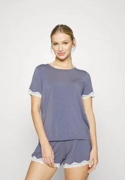 Gran venta 🔔 Anna Field LACE TRIM SHORT SET - Pijama - Blue, Mujer 🎉