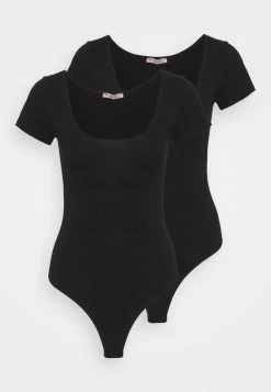 Nuevo 🛒 Anna Field 2PP SHORT SLEEVES BODIES - Body - Black, Mujer ✨ -Tienda barata Anna Field 6e0586f97c504ccea7c6a5821ef118f9