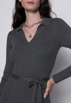 Toma de corriente 🎁 Anna Field POLO MIDI 😍 DRESS - Vestido De Punto - Mottled Dark Grey, Mujer ✔️ -Tienda barata Anna Field 75cb1ce2db1b49728c9c9538ba0d75ab