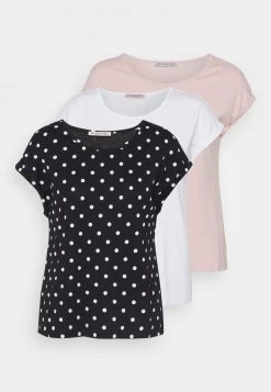 Cupón 🎁 Anna Field 3 PACK - Camiseta Estampada - Light Pink/black/white, Mujer ❤️
