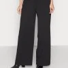 Nuevo ✨ Anna Field BUTTON WAIST WIDE LEG PANTS - Pantalones - Black, Mujer 🎁