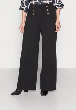 Nuevo ✨ Anna Field BUTTON WAIST WIDE LEG PANTS - Pantalones - Black, Mujer 🎁