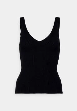 Gran venta ✔️ Anna Field V NECK PANEL TOP - Top - Black, Mujer ⌛