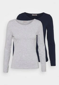Comprar 🎁 Anna Field 2 PACK - Camiseta De Manga Larga - Dark Blue/mottled Light Grey, Mujer 🛒