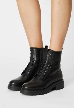 Descuento 🤩 Anna Field LEATHER - Botines Con Cordones - Black, Mujer ❤️