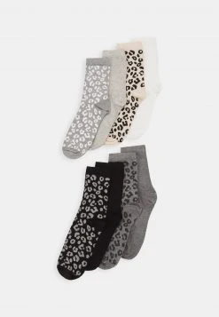 Promoción ⌛ Anna Field 8PP LEOPARD ANKLE - Calcetines - Grey/black, Mujer ✨