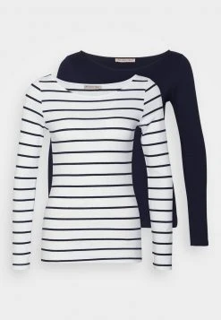Lo mas barato 🎉 Anna Field 2 PACK - Camiseta De Manga Larga - White/navy, Mujer 🎉