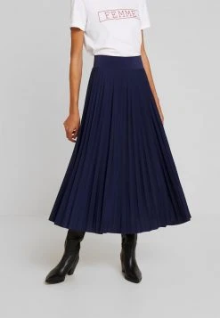 Para estrenar 🎁 Anna Field Plisse A-line Midi 🛒 Skirt - Falda Acampanada - Maritime Blue, Mujer ✨