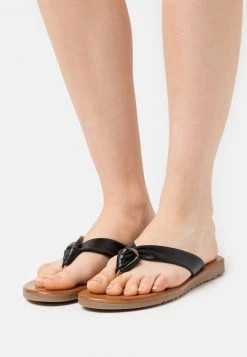 Venta express 🎉 Anna Field LEATHER - 🧨 Sandalias De Dedo - Black, Mujer ❤️