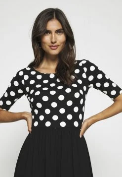 Venta al por mayor ✔️ Anna Field BOAT NECK PRINT 😉 DRESS WITH SOLID 🧨 SKIRT - Vestido Ligero - Black/white, Mujer ❤️ -Tienda barata Anna Field a03c8061d73243bb975e1f21cb1df6b5