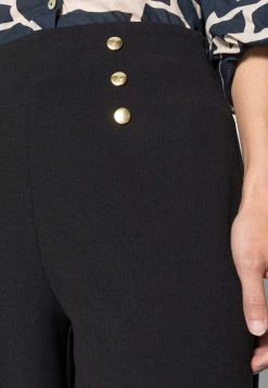 Nuevo ✨ Anna Field BUTTON WAIST WIDE LEG PANTS - Pantalones - Black, Mujer 🎁 -Tienda barata Anna Field a902e981e26547c7aee866b4d1f87e93