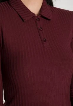 Mejor precio 🥰 Anna Field RIBBED POLO LONGSLEEVE - Camiseta De Manga Larga - Dark Red, Mujer ❤️ -Tienda barata Anna Field b59db13e636b4b63a1a7c0bc4a03ee9f