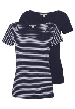 Cupón ✨ Anna Field 2 PACK - Camiseta Estampada - Navy/white, Mujer ✔️