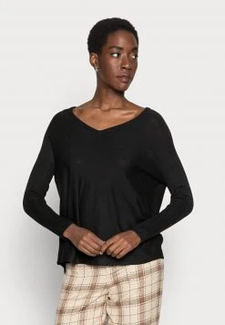 ofertas ❤️ Anna Field RELAXED V-NECK - Jersey De Punto - Black, Mujer 🔔