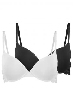 10 mejores 😍 Anna Field NADINE 2PP TSHIRT BRA PLAIN MICRO W LACE WING - Sujetador Básico - Black/white, Mujer 🎁