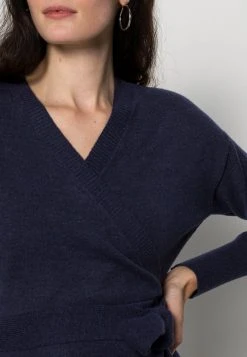 Mejor trato ✨ Anna Field WRAP OVER MIDI 😀 DRESS - Vestido De Punto - Dark Blue, Mujer 😉 -Tienda barata Anna Field cca6598df7504b809e91e58a72f7720b