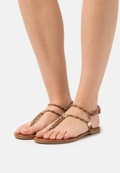 ofertas 😀 Anna Field ⭐ Sandalias De Dedo - Cognac/gold, Mujer ✨