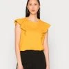 Presupuesto 🔥 Anna Field Camiseta Básica - Dark Yellow, Mujer ⌛