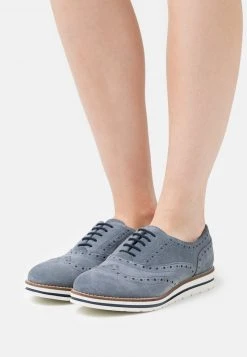 Mejor trato ⭐ Anna Field LEATHER - Zapatos Con Cordones - Blue, Mujer 🌟