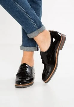 mejor venta ❤️ Anna Field LEATHER FLAT SHOES - Zapatos De Vestir - Black, Mujer 🤩