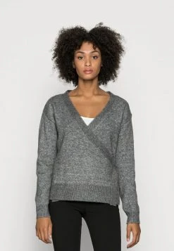 Lo mas barato 🧨 Anna Field LOOSE FIT WRAP - Jersey De Punto - Mottled Dark Grey, Mujer ✔️