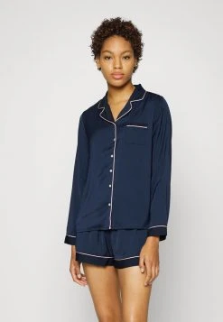 Descuento ✔️ Anna Field AMANDA LONG SLEEVE SHORT SET - Pijama - Dark Blue, Mujer 😀