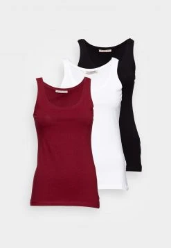 mejor venta ❤️ Anna Field BASIC TANK 3er Pack - Top - Black/white/dark Red, Mujer 👍 -Tienda barata Anna Field fb9fea27dae044c09e5ef65c4206629c