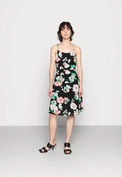 Toma de corriente 🤩 Anna Field STRAPPA FIT AND FLARE - Vestido Informal - Black/pink, Mujer 🛒